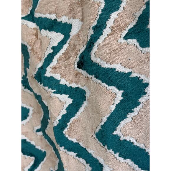 boutique tan brown beige green velvet zigzag missoni style deco pillow shams - Picture 2 of 5